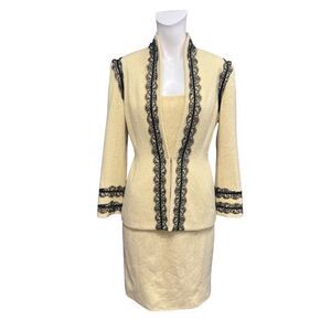 Zang Toi Dress & Jacket XS/S 100% Cashmere Lace Trim Extra Small - Small